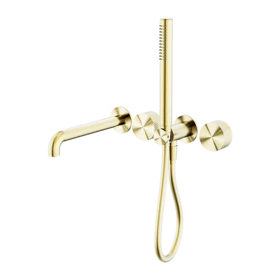 NERO OPAL PROGRESSIVE SHOWER SYSTEM SEPARATE PLATE WITH SPOUT BRUSHED GOLD (AVAILABLE IN 230MM AND 250MM)