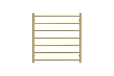 LINSOL ALLEGRA 7 BAR HEATED TOWEL RAIL BRUSHED BRASS 750MM
