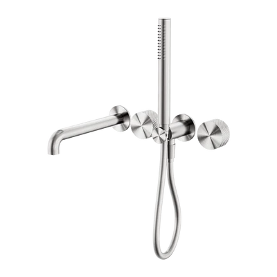NERO OPAL PROGRESSIVE SHOWER SYSTEM SEPARATE PLATE WITH SPOUT BRUSHED NICKEL (AVAILABLE IN 230MM AND 250MM)