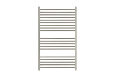 LINSOL ALLEGRA 19 BAR WIDE HEATED TOWEL RAIL BRUSHED NICKEL 1200MM