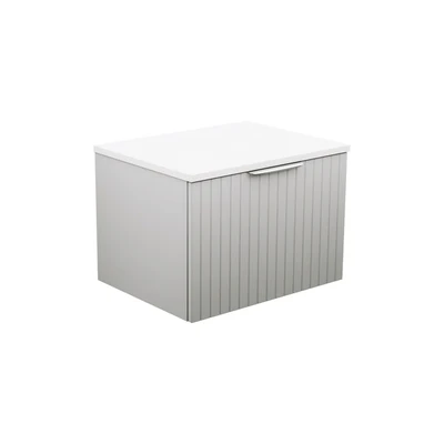 FIENZA BAYVIEW STONE GREY MATTE 600MM SINGLE BOWL WALL HUNG VANITY