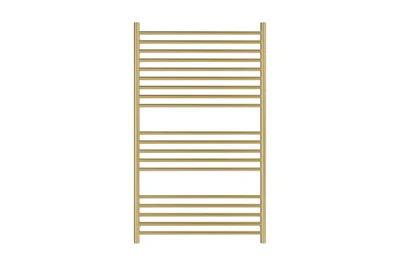 LINSOL ALLEGRA 19 BAR WIDE HEATED TOWEL RAIL BRUSHED BRASS 1200MM