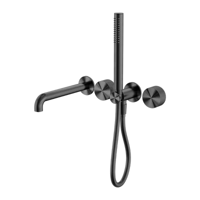 NERO OPAL PROGRESSIVE SHOWER SYSTEM SEPARATE PLATE WITH SPOUT GRAPHITE (AVAILABLE IN 230MM AND 250MM)