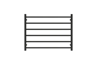 LINSOL ALLEGRA 6 BAR WIDE HEATED TOWEL RAIL MATTE BLACK 650MM