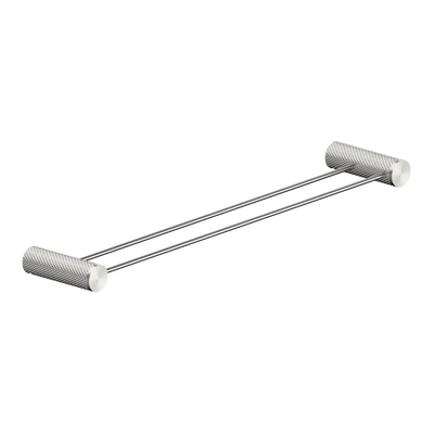 NERO OPAL NON-HEATED DOUBLE TOWEL RAIL BRUSHED NICKEL (AVAILABLE IN 600MM AND 800MM)
