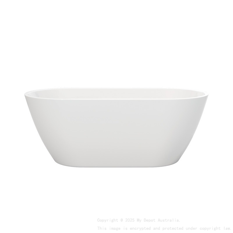 1700mm Freestanding Bathtub Gloss White Acrylic Oval Bathtub