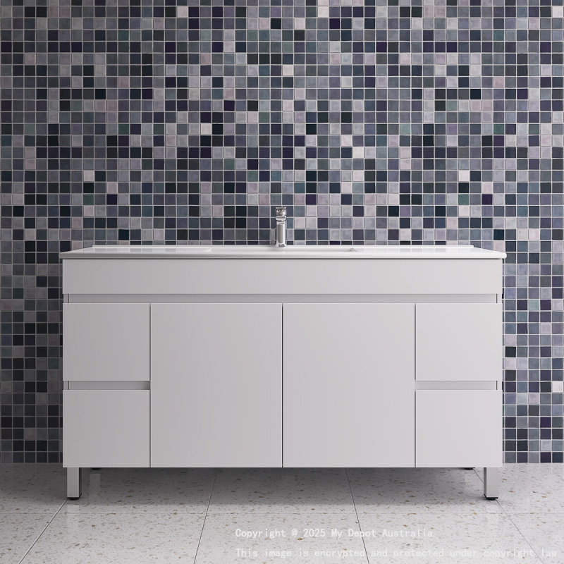 1500*450*560mm Wall Hung Gloss White PVC Vanity Cabinet Only