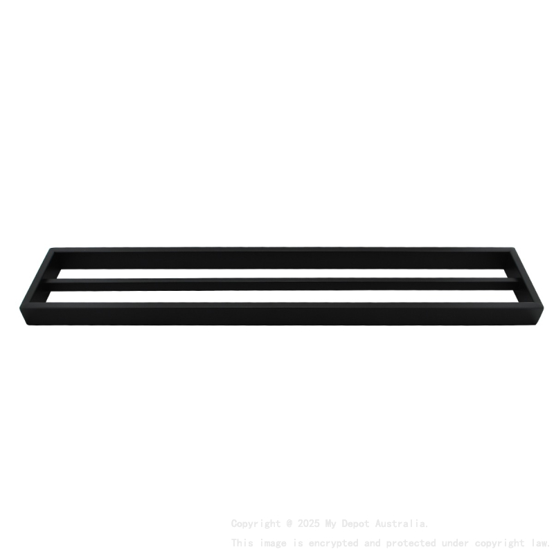 Black Double Towel Rail 600mm