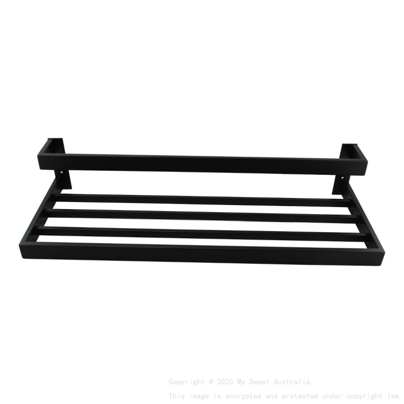 Black Double Towel Holder 600mm