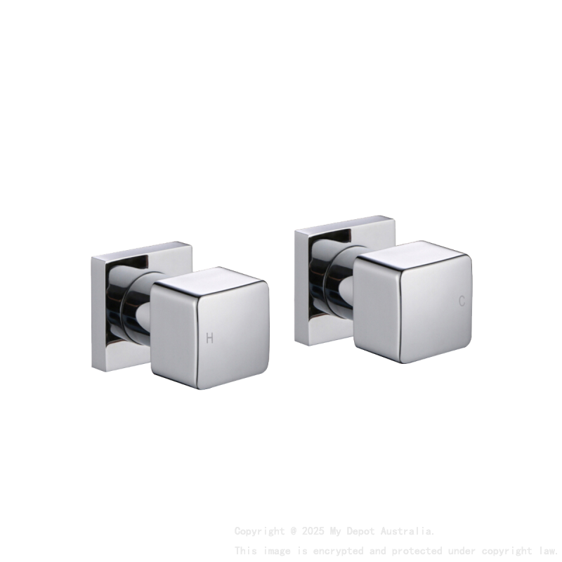 Chrome Cubic Shower Wall Taps