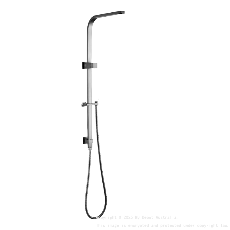 Square Brushed Nickel Shower Station without Shower Head and Handheld Shower