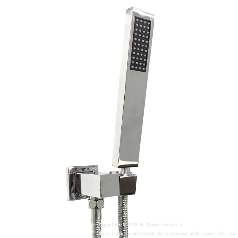 Square Chrome Hand Shower Rail without Handheld Shower