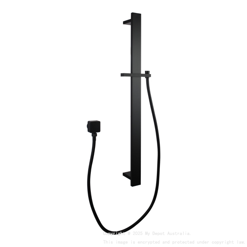 Square Black Sliding Shower Rail without Handheld Shower