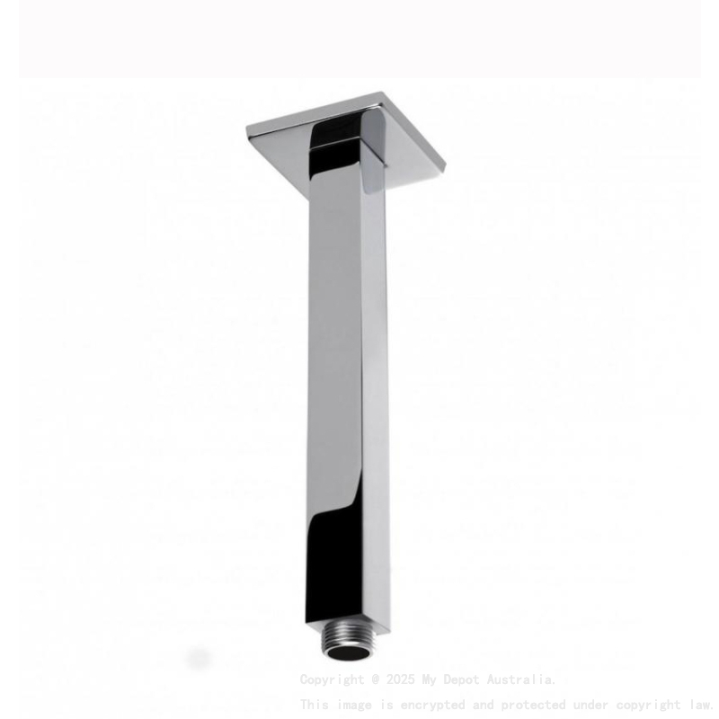 Square Chrome Ceiling Shower Arm 200mm