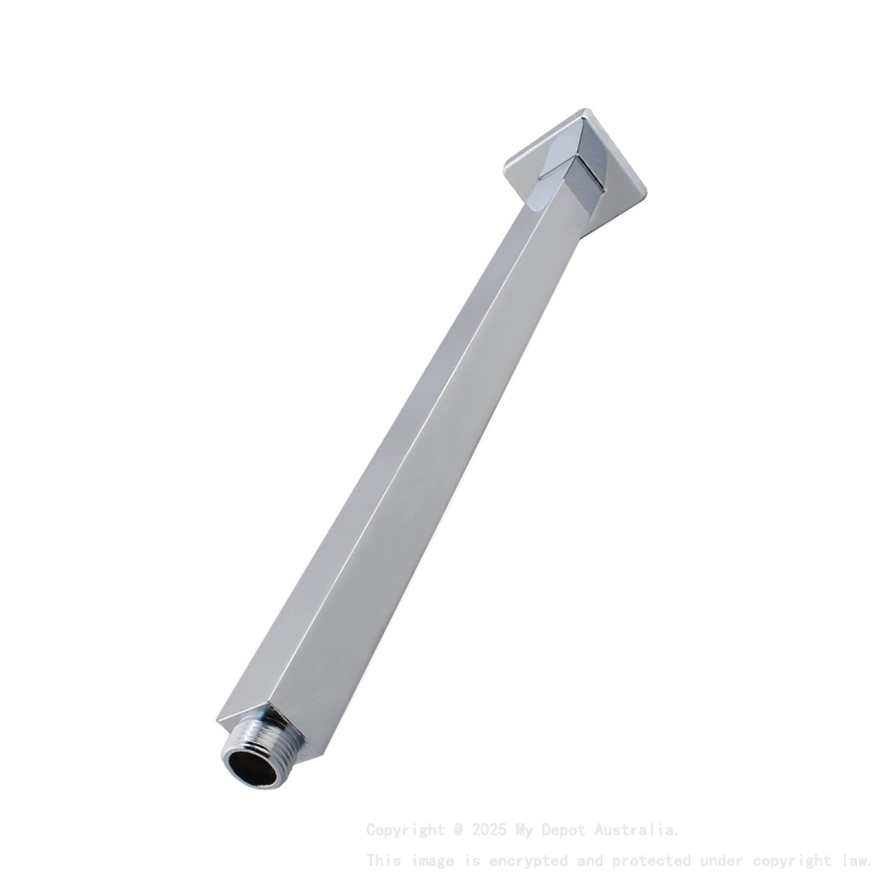 Square Chrome Ceiling Shower Arm 400mm