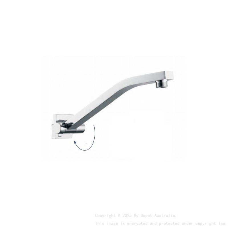 Square Chrome Swivel Wall Mounted Shower Arm