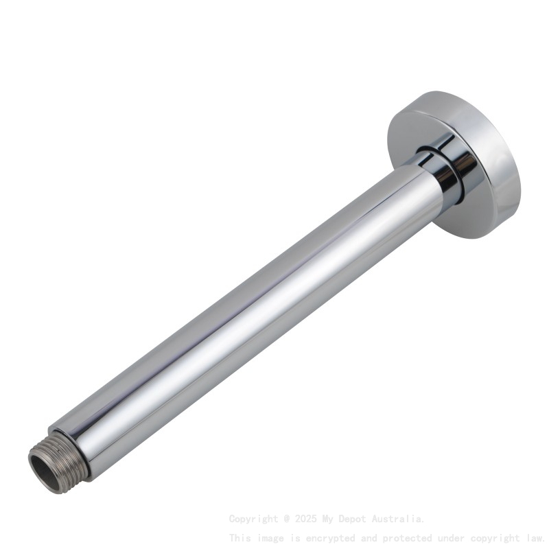 Round Chrome Ceiling Shower Arm 300mm