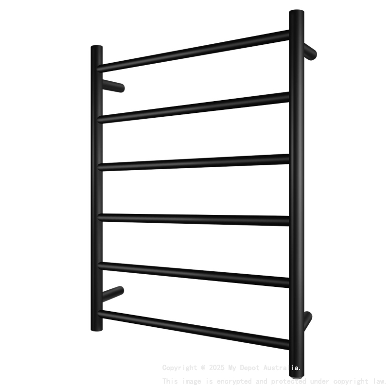 Chrome Black Electric Heated Towel Rack 6 Bars
