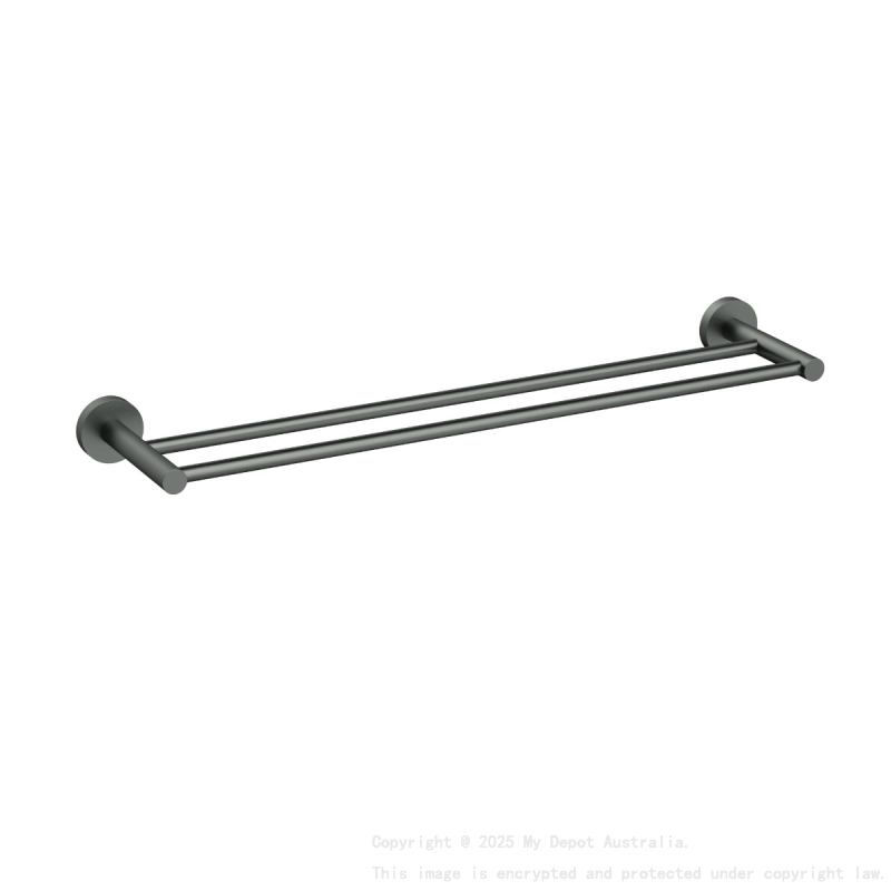 600mm Otus Slimline Double Towel Rail Gun Metal