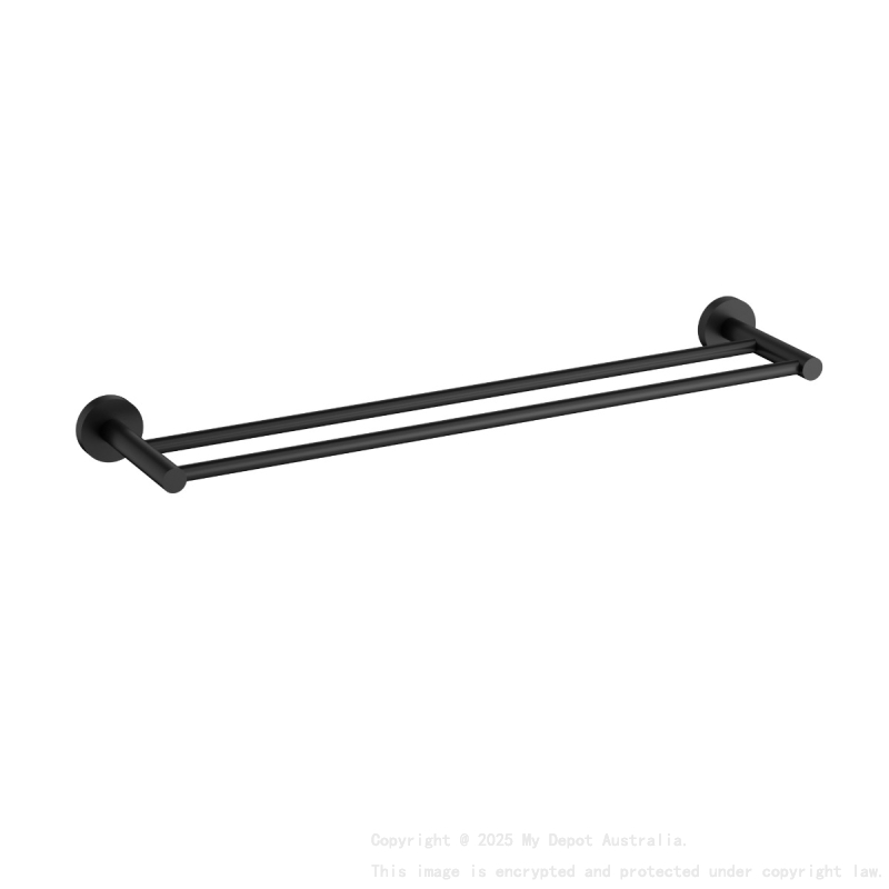 600mm Otus Slimline Double Towel Rail Matt Black