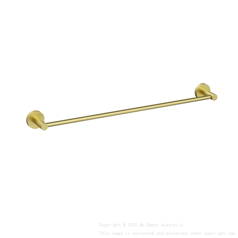 600mm Otus Slimline Single Towel Rail Brushed Gold
