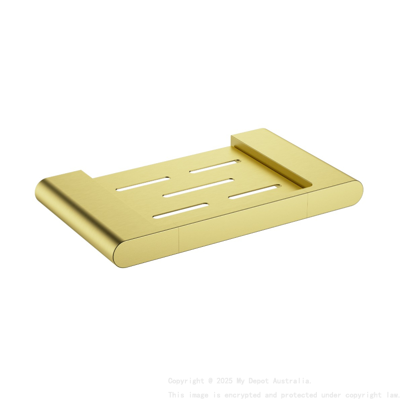 Cora Round Cornered Rectangle Soap Holder Brushed Gold
