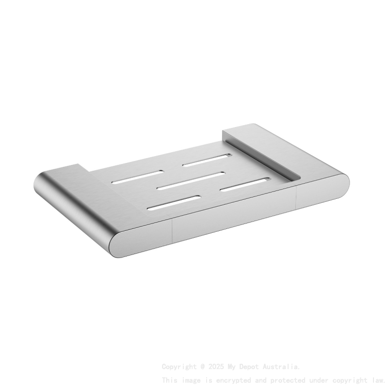 Cora Round Cornered Rectangle Soap Holder Brushed Nickel