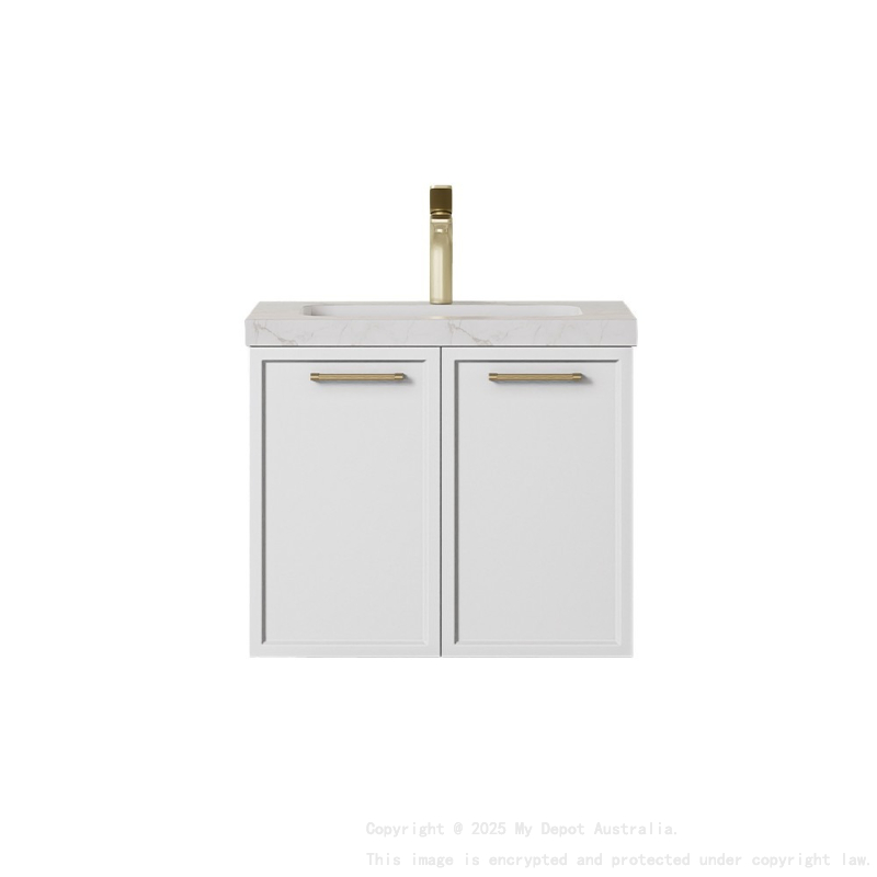 590*455*470mm Kingsley Federation Matte White Wall Hung PVC Cabinet 
