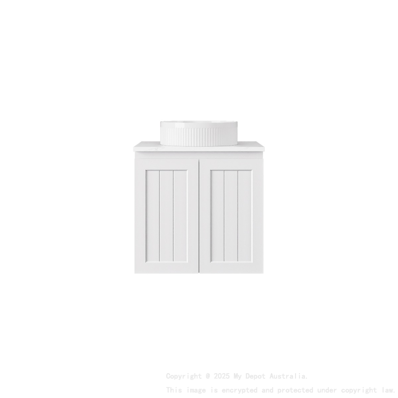 590*455*560mm Matte White Archill Federation Wall Hung Ensuite PVC Cabinet 