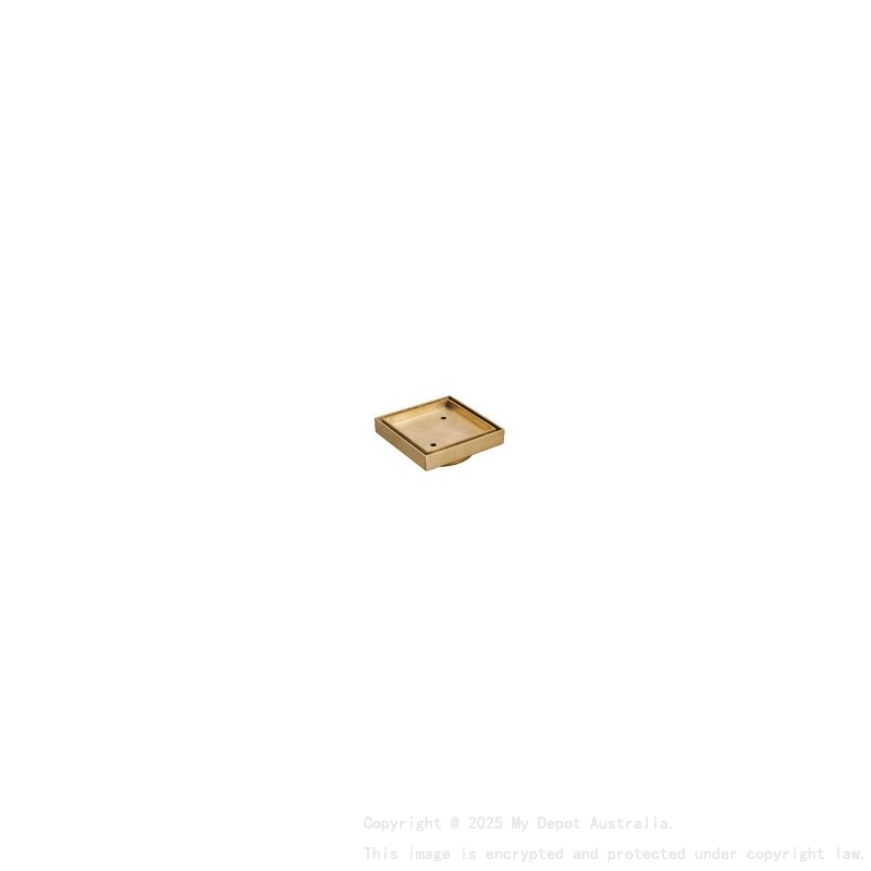 115X115mm Brushed Gold Slim Square Tile Insert Floor Drain(90mm Outlet)