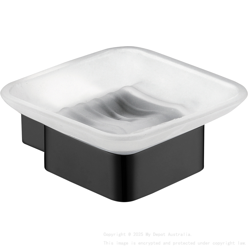 Rosa Glass Soap Dish Matt Black