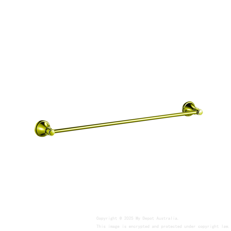 Clasico Single Towel Rail 800mm in Brushed Gold