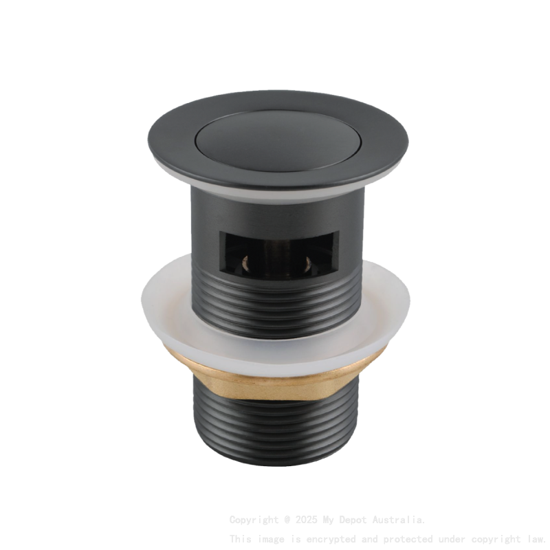 Gunmetal Grey Solid Brass 32mm Bathroom Basin Sink Pop Up Waste With Overflow