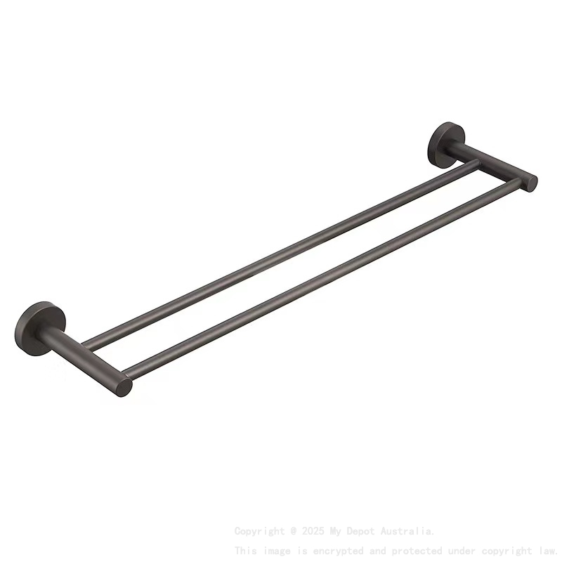 Otus Round Double Towel Rail 750mm Gunmetal
