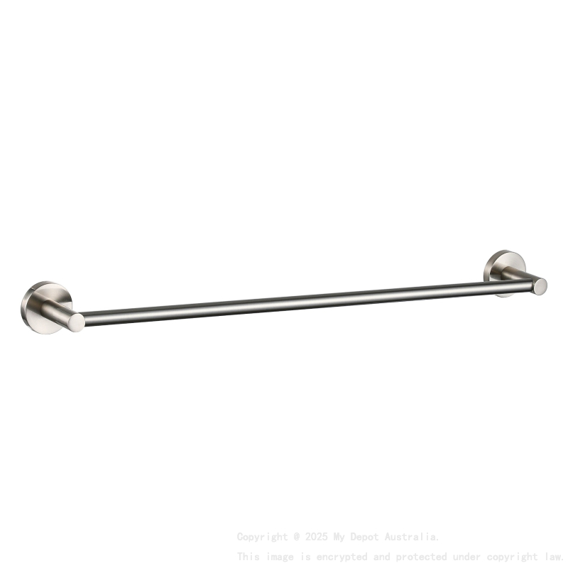 Otus Round Single Towel Rail 750mm Brushed Nickel