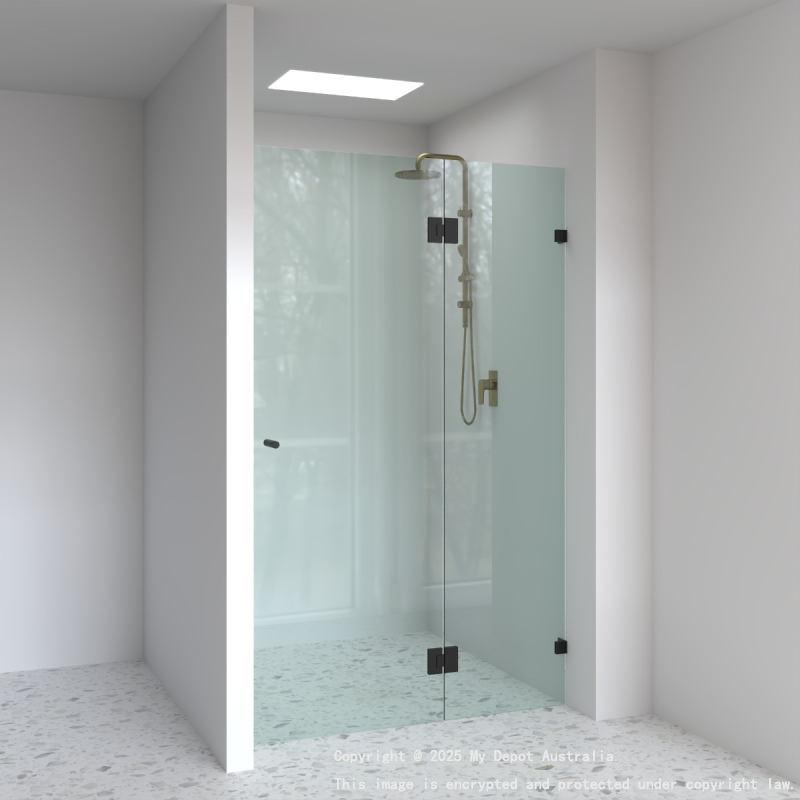 10mm Wall to Wall Frameless Shower Screens, 2 Panel, Pivot Door
