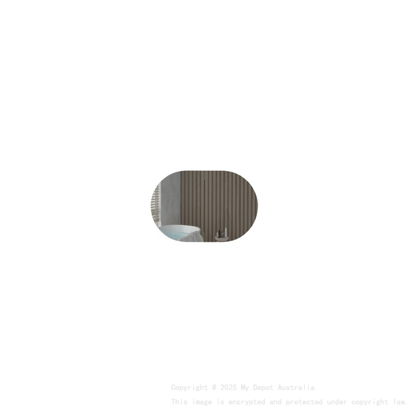 900x600mm Oval Matte Black Mirror Cabinet MDF 2/DR Shaving Cabinet