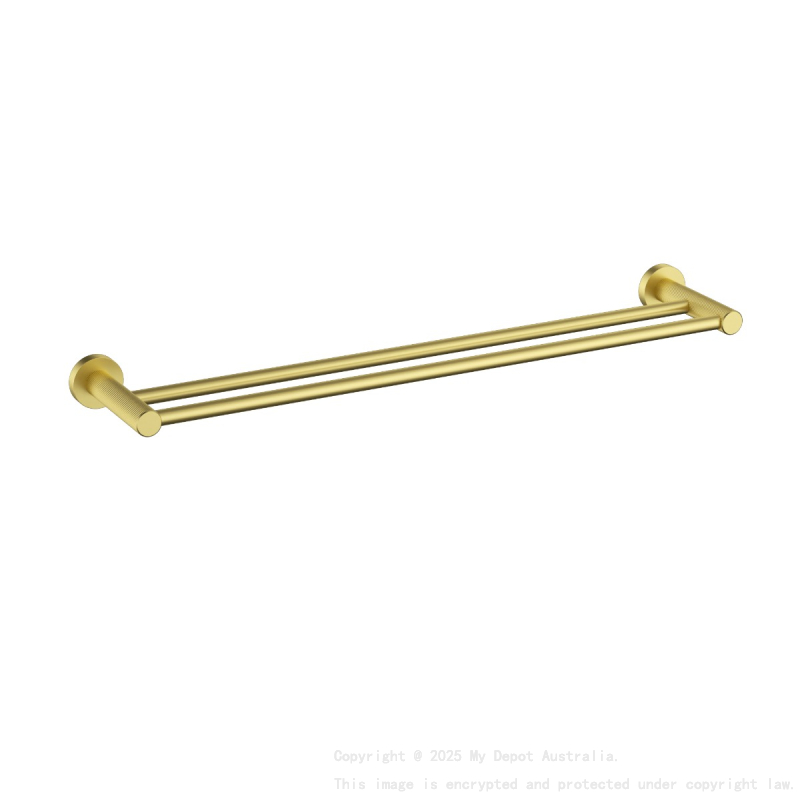 Linie Double Towel Rail 800mm Brushed Gold
