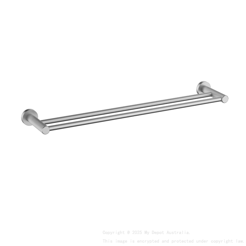 Linie Double Towel Rail 600mm Brushed Nickel