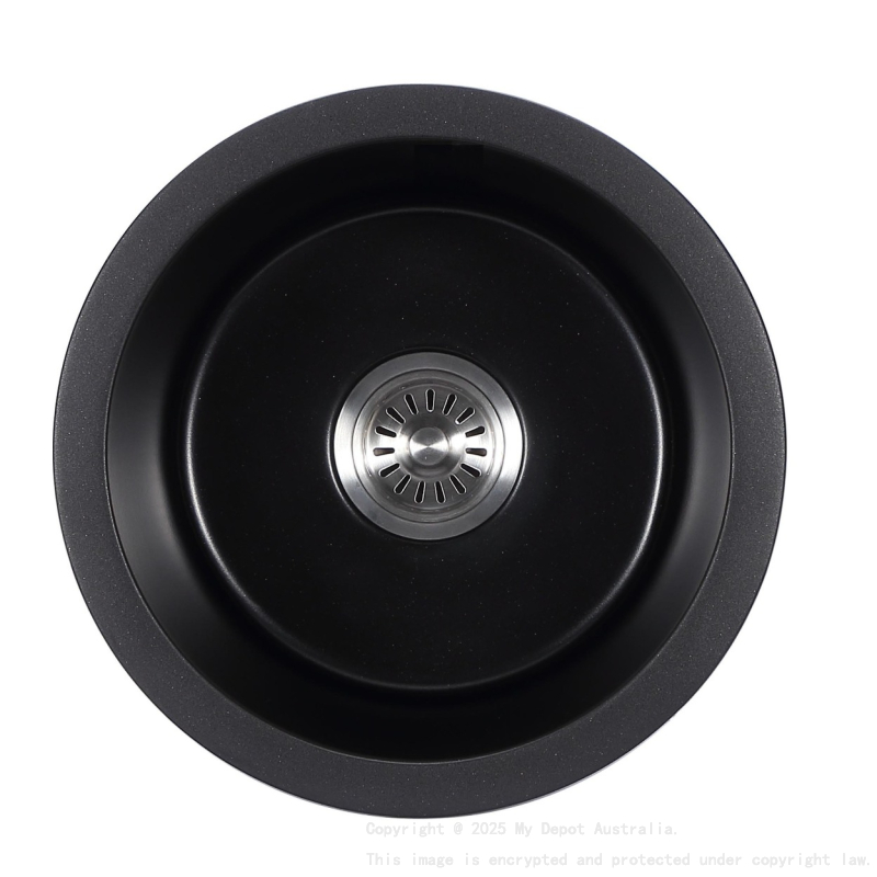 410*205mm Cora Black Round Granite Sink