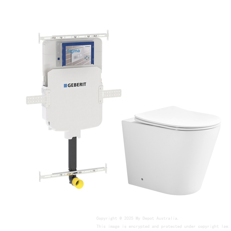 545*360*140mm Acadia Geberit Inwall Floor Toilet Suite Tornado Rimless Wall Faced Floor Pan