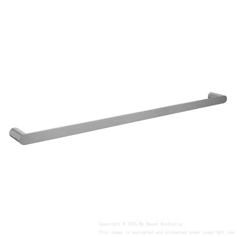 Bellino Solid Brass Brushed Nickel 800mm Single Towel Rail