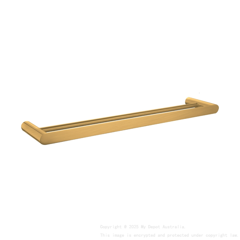 Bellino Brushed Yellow Gold 600mm Double Towel Rail