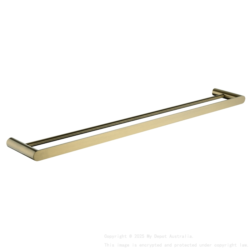 Esperia Brushed Yellow Gold Double Towel Rail 800mm
