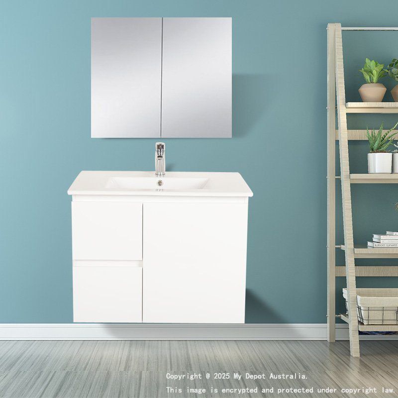 750*450*560mm Wall Hung Gloss White Vanity Left Drawer Cabinet Only
