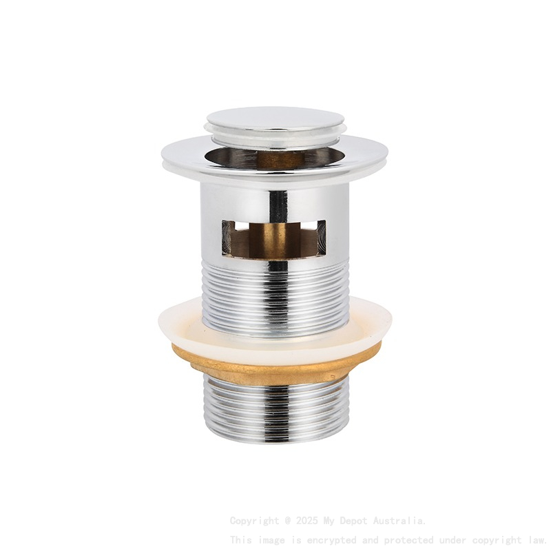 Rund Chrome 32mm Brass Pop Up Waste With Overflow