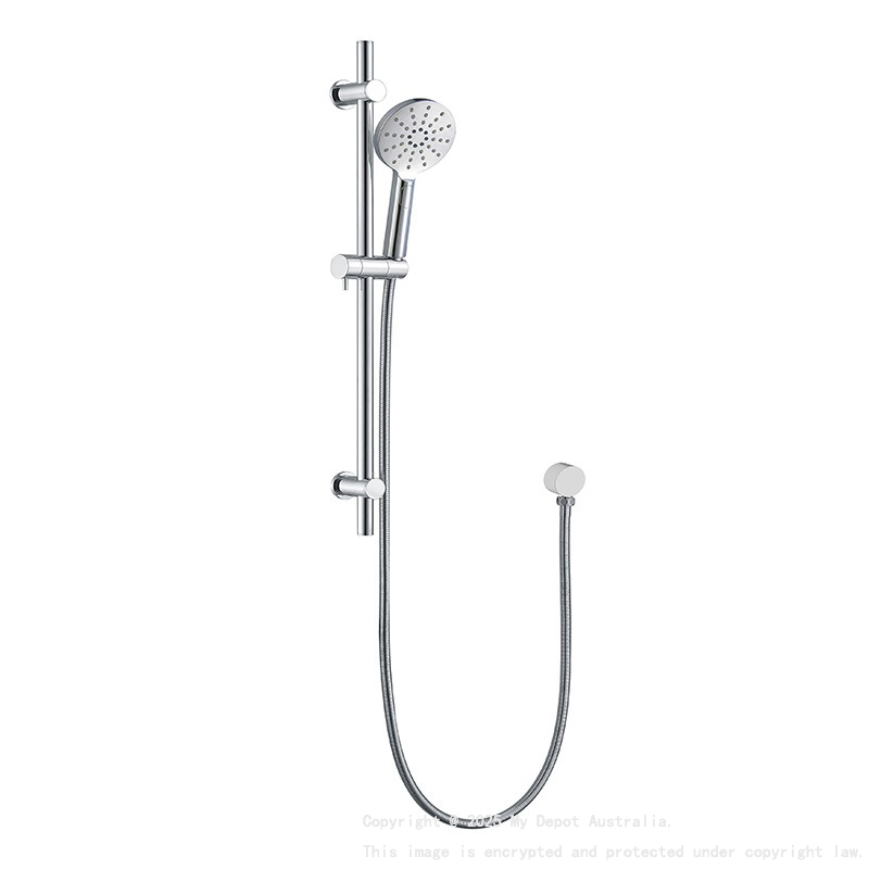 Rund Brass Chrome Sliding Rail With 3 Spray Function Hand Shower Head