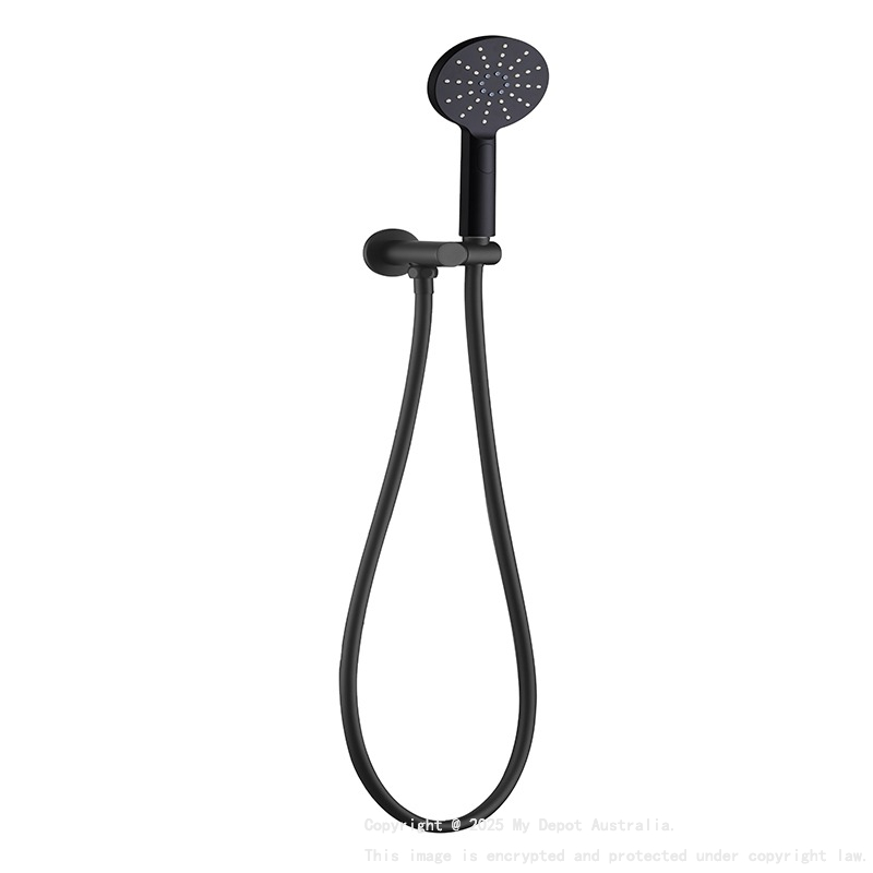 Rund Matte Black 3 Spray Hand Shower On Bracket