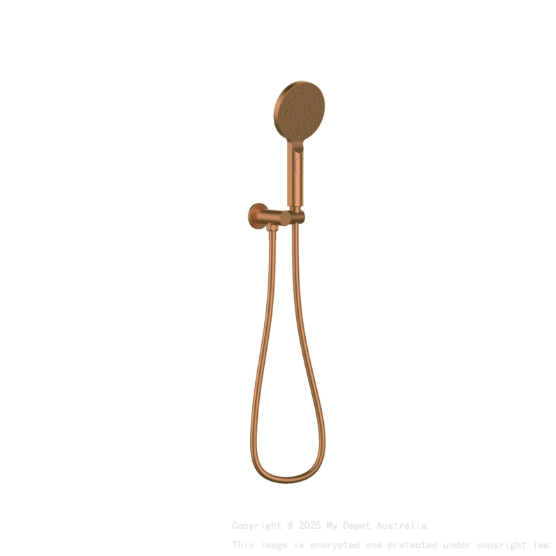 Rund Brushed Bronze 3 Spray Hand Shower On Bracket