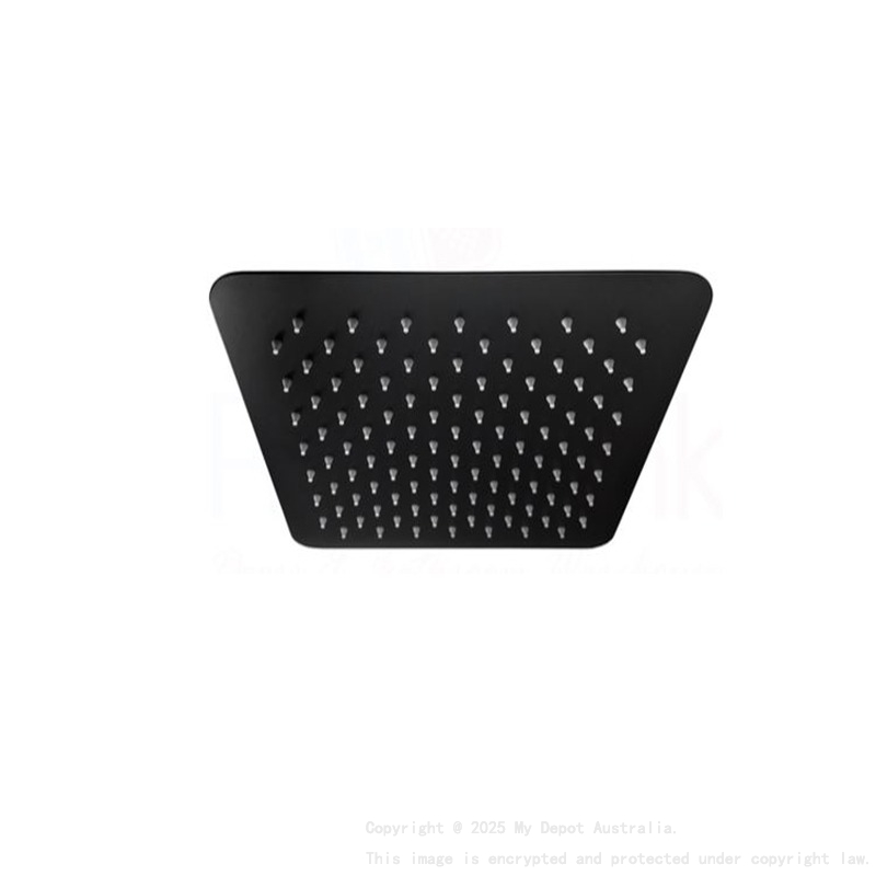 Square Rain Shower Head 200mm Matte Black
